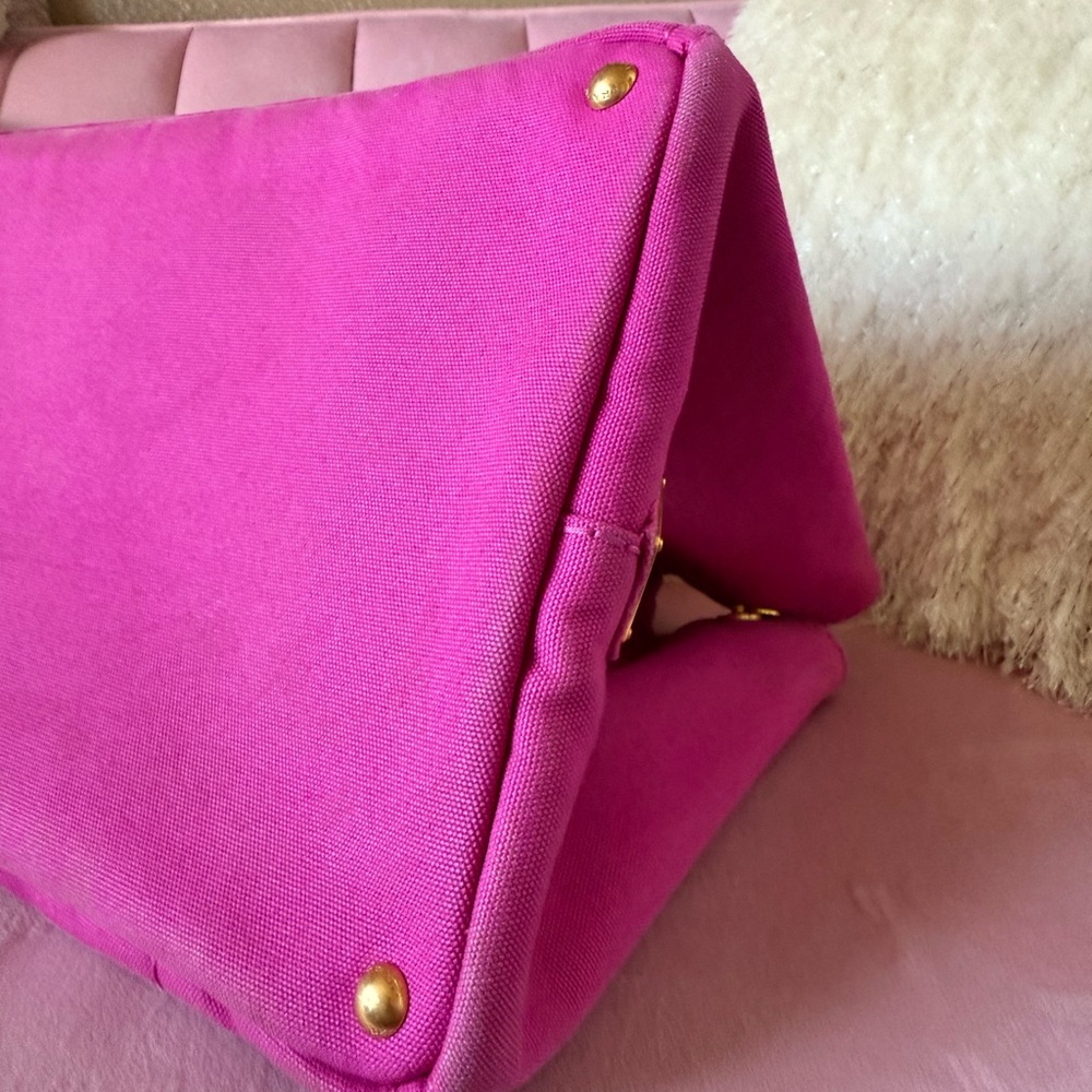 💯 AUTHENTIC PRADA CANAPA Fuchsia Hot Pink Tote Bag. Extra Large - Picture 13 of 16